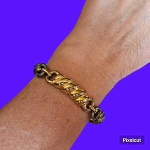 VTG Two Tone Rope Shrimp Link Toggle Bracelet